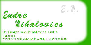 endre mihalovics business card